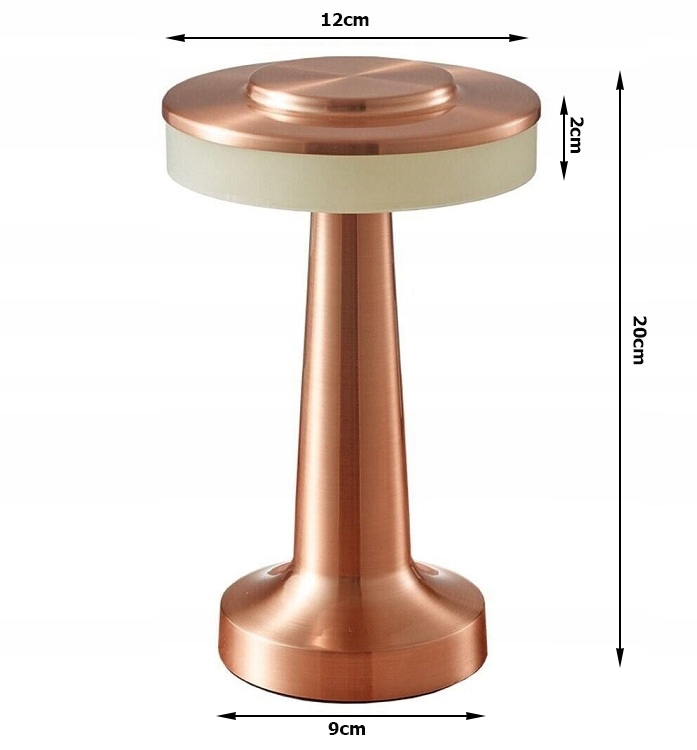 Bezprzewodowa Lampka Do Restauracji Hotelu Dotyk Led Grzybek 3 Tryby Nocna