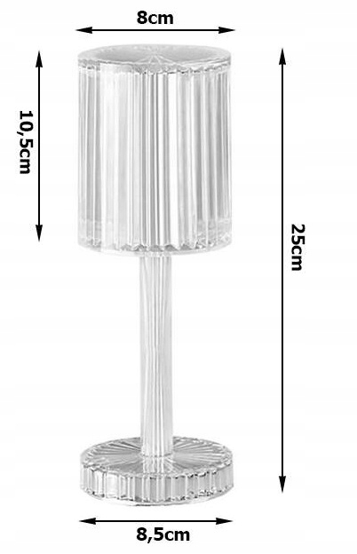 Lampa Led Dotykowa Lampka Nocna Kryształowa Kolorowa Kryształ Rgb + Pilot