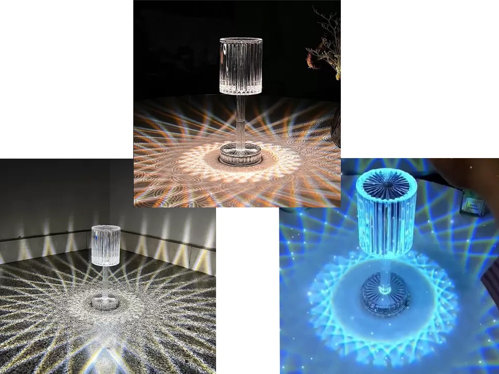 Lampa Led Dotykowa Lampka Nocna Kryształowa Kolorowa Kryształ Rgb + Pilot