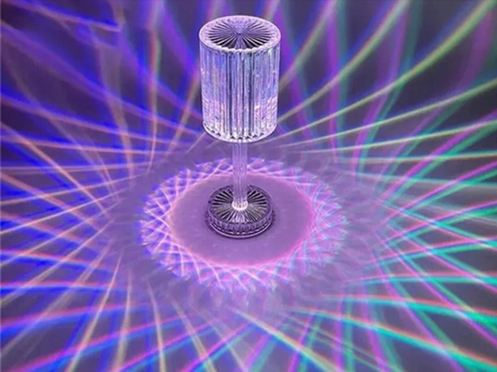 Lampa Led Dotykowa Lampka Nocna Kryształowa Kolorowa Kryształ Rgb + Pilot