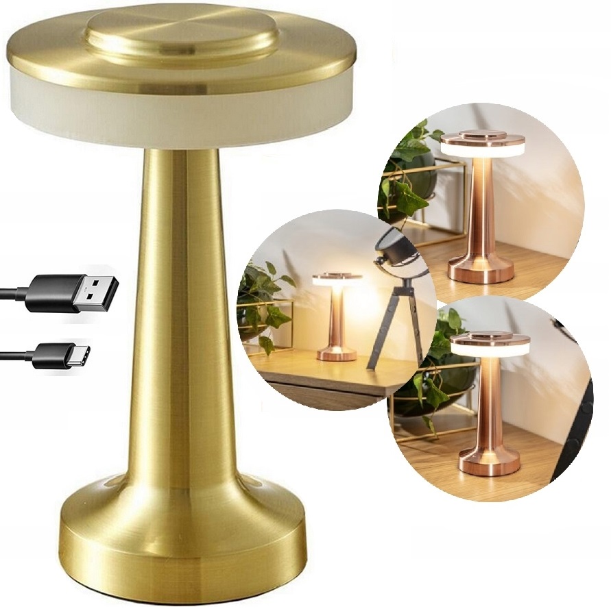 Bezprzewodowa Lampka Do Restauracji Hotelu Dotyk Led Grzybek 3 Tryby Nocna