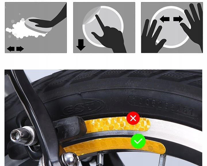 5x Taśma Odblasowa Samoprzylepna Odblask Naklejka Konturowa 1cm 8m 5 Sztuk