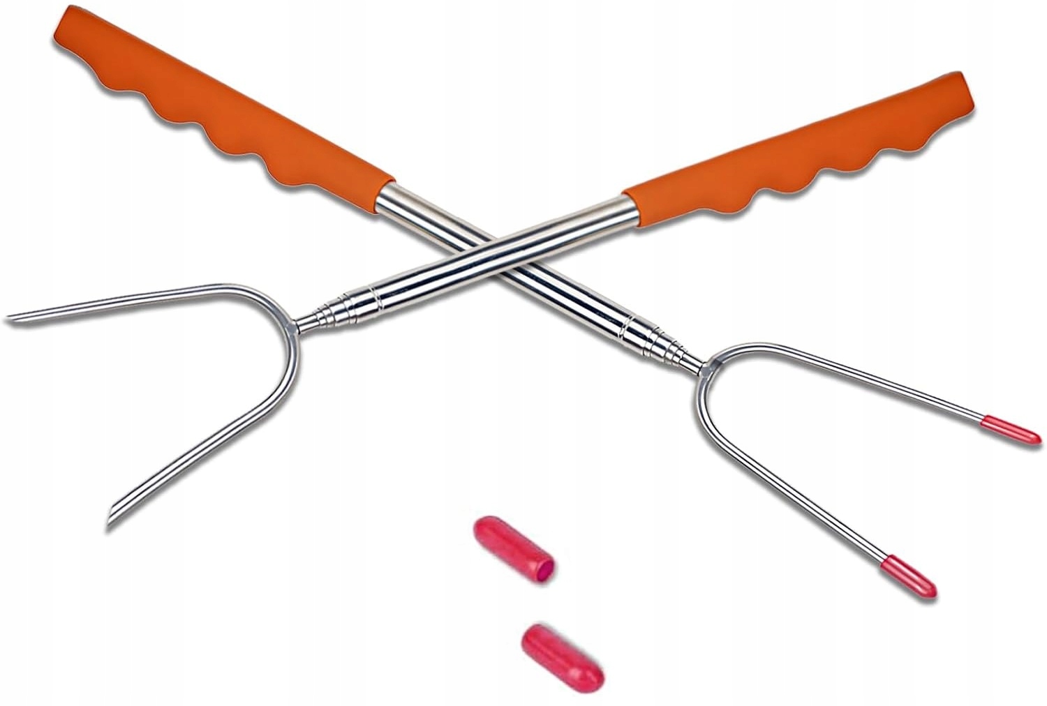 Zestaw Kije Do Ogniska Ogniskowe Grill Kijek Teleskopowy 4 Sztuki Widełki