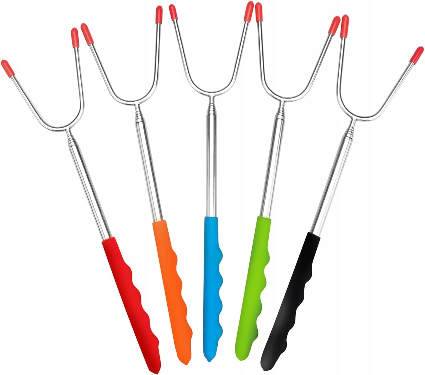 Zestaw Kije Do Ogniska Ogniskowe Grill Kijek Teleskopowy 4 Sztuki Widełki