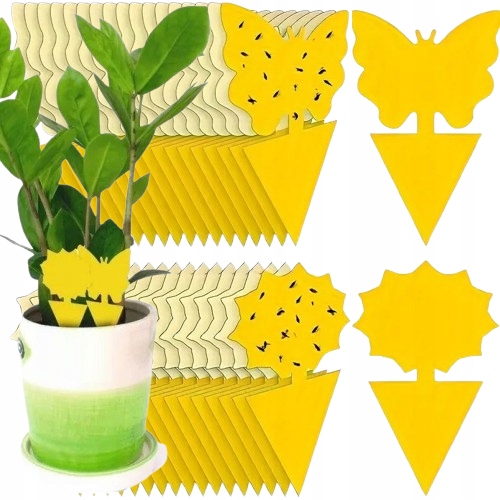 Żółte Lepy Do Doniczek Na Owady Ziemiórki Mszyce Muszki Owocówki 20 Sztuk