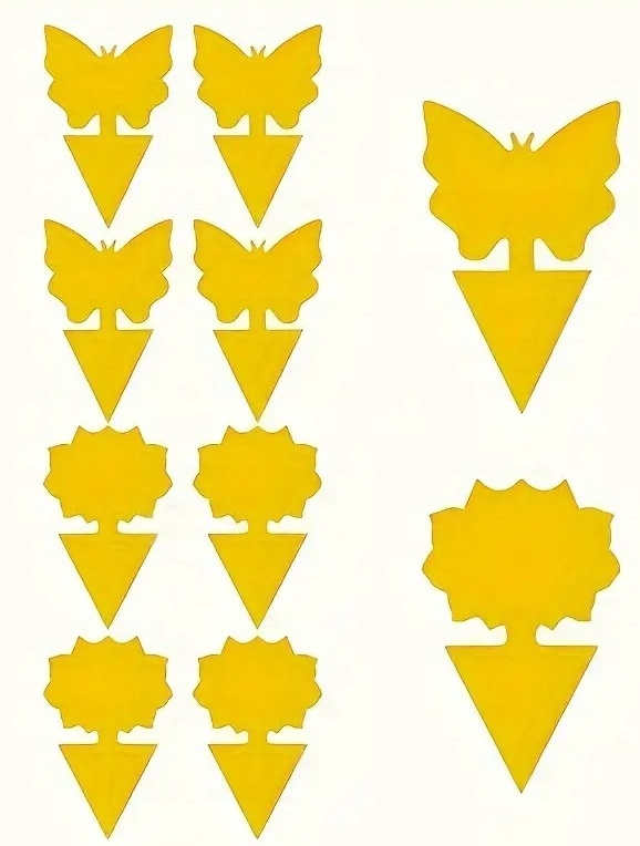 Żółte Lepy Do Doniczek Na Owady Ziemiórki Mszyce Muszki Owocówki 20 Sztuk