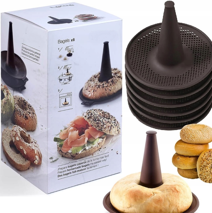 Silikonowe Foremki Perforowane Do Robienia Bajgli Bajgle Formy Rożek 6 szt