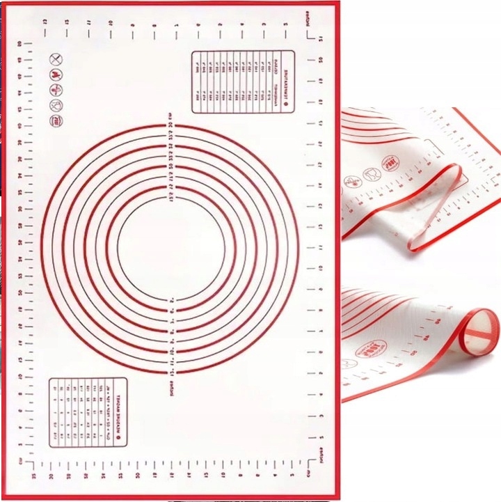 Mata Stolnica Silikonowa Do Pieczenia Wałkowania Wzmacniana Duża Xl 50x40cm