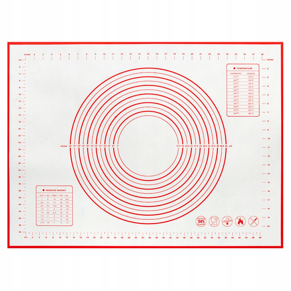 Mata Stolnica Silikonowa Do Pieczenia Wałkowania Wzmacniana Duża Xl 50x40cm