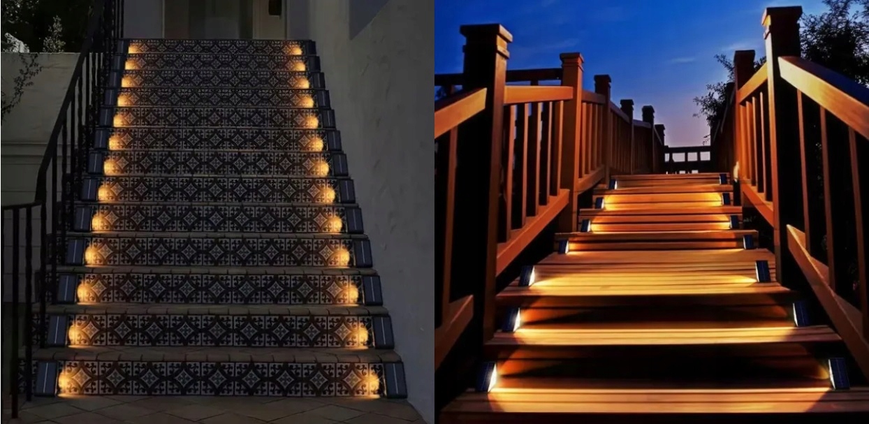 Lampka Led Oświetlenie Schodowe Lampa Na Schody Solarna Ip67 Do Domu Ogrodu