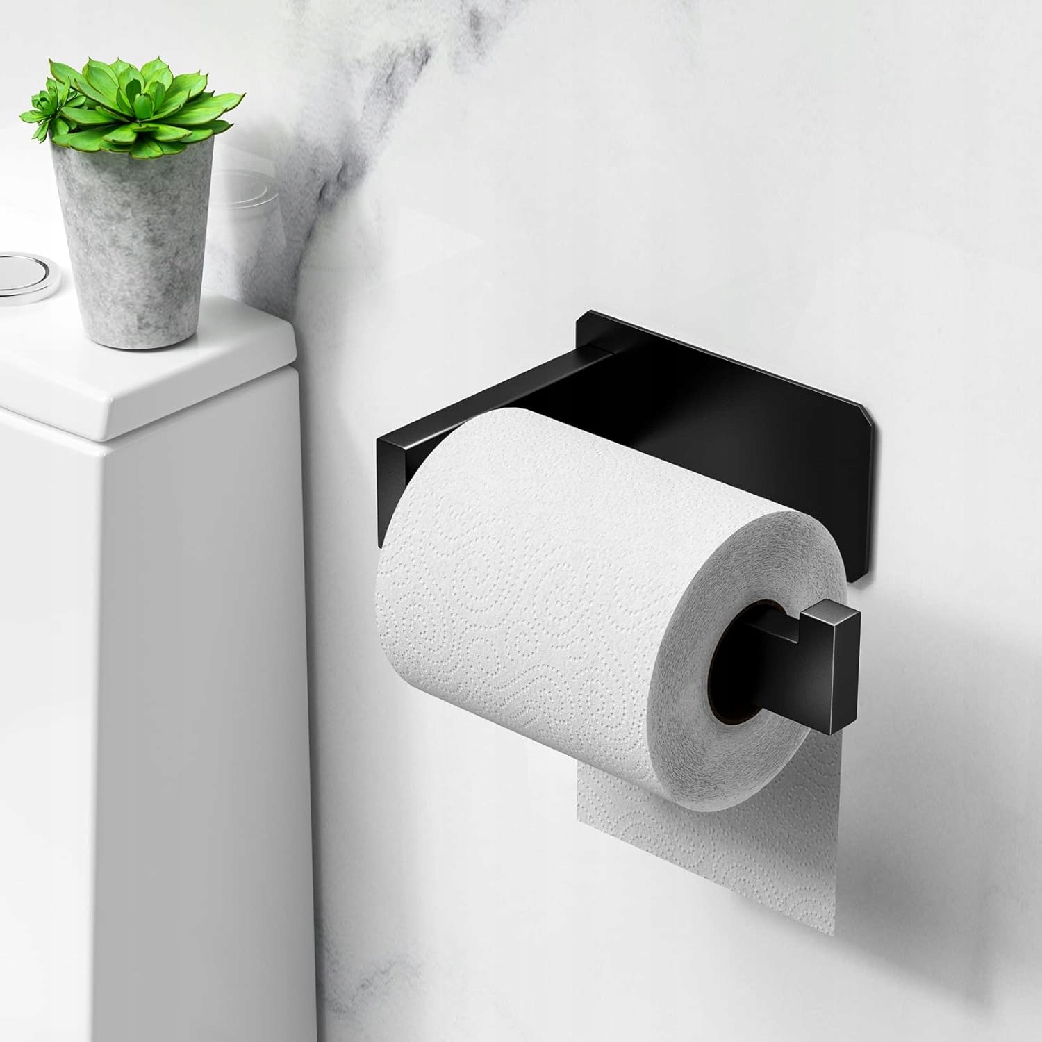 Uchwyt Na Papier Toaletowy Wieszak Wc Na Papier Loft Czarny Wiszący Taśma