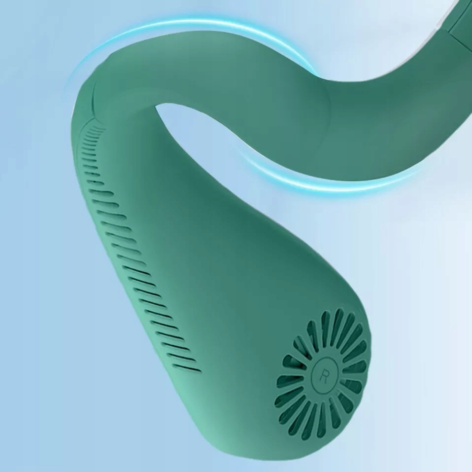 Wentylator Na Szyje Wiatrak Klimatyzator Bezprzewodowy Usb Przenośny Zieleń