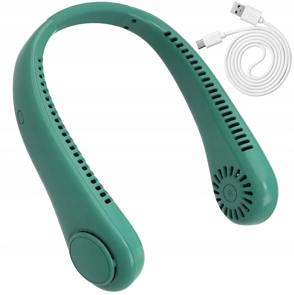 Wentylator Na Szyje Wiatrak Klimatyzator Bezprzewodowy Usb Przenośny Zieleń
