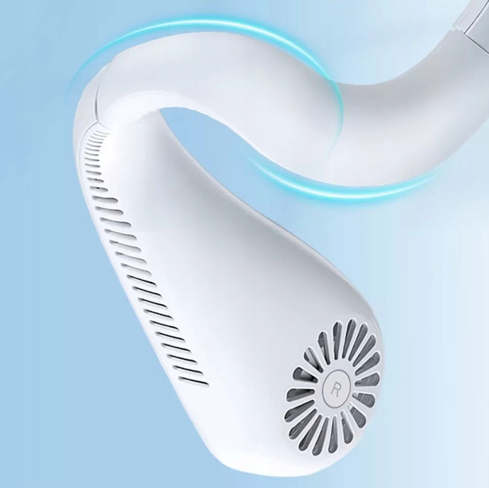 Wentylator Na Szyje Wiatrak Klimatyzator Bezprzewodowy Usb Przenośny Biały