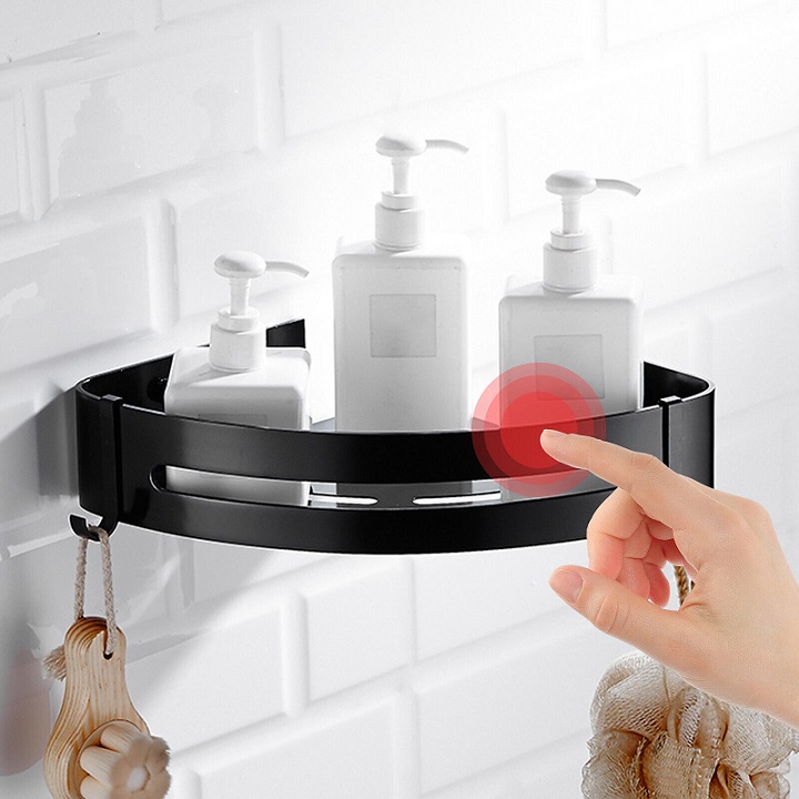 2x Półka Łazienkowa Narożna Pod Prysznic Wisząca Loft Z Haczykami 2 Półki