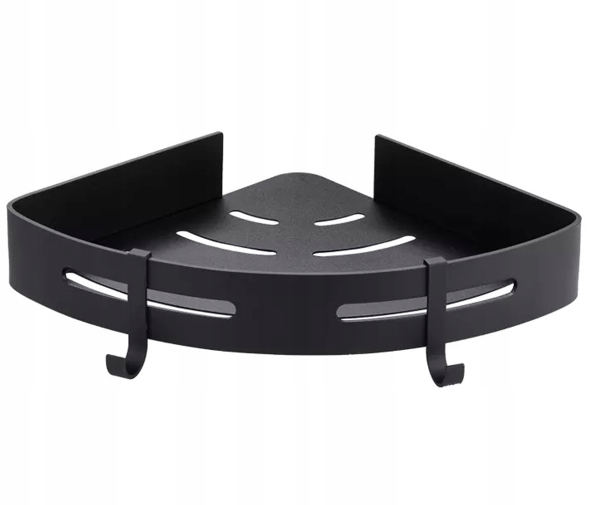 2x Półka Łazienkowa Narożna Pod Prysznic Wisząca Loft Z Haczykami 2 Półki