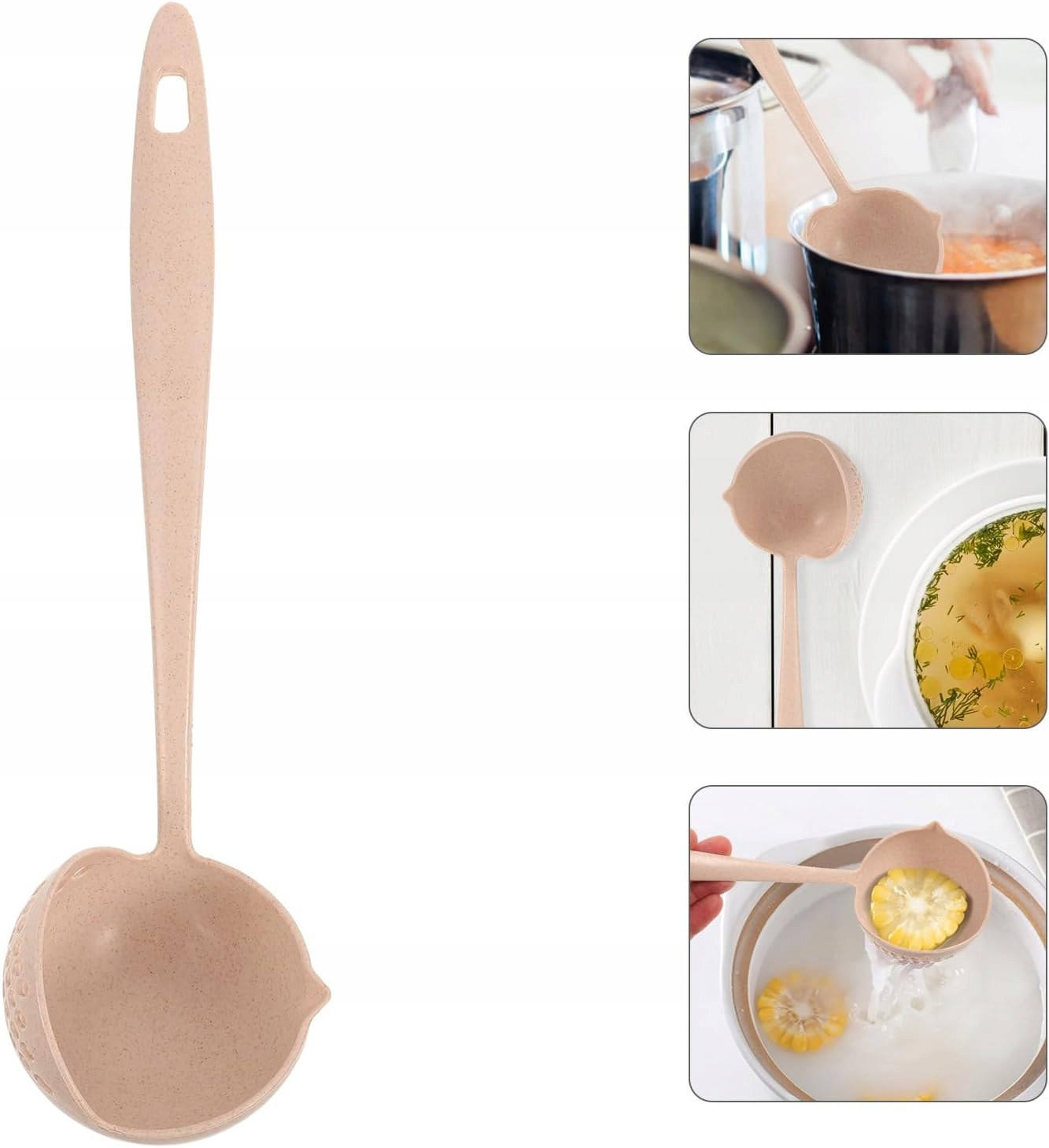 Łyżka Kuchenna Do Zupy Chochla Z Durszlakiem Łopatka Cedzak Sitko Odlewanie