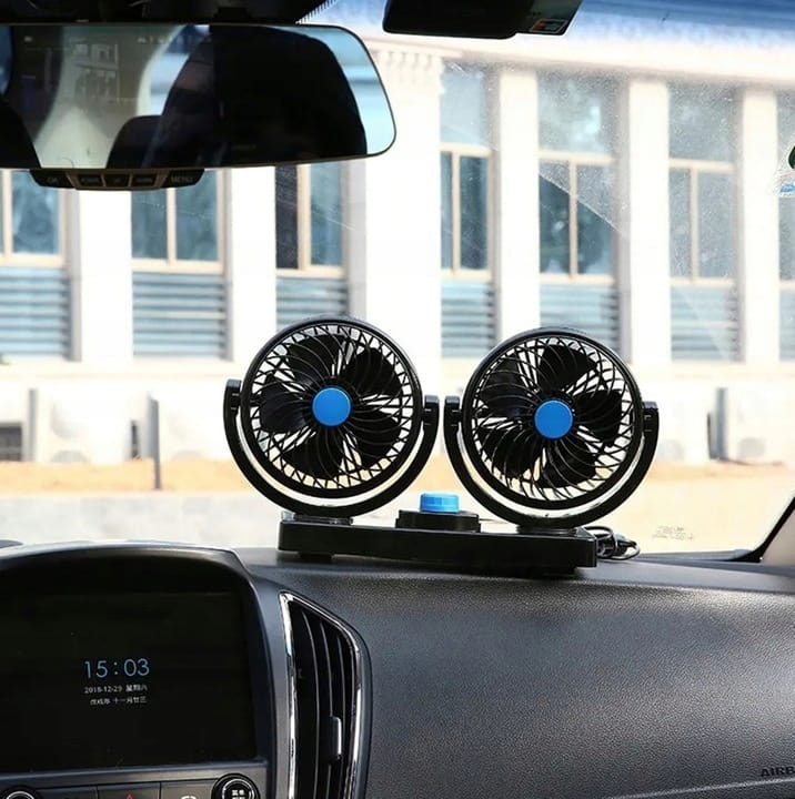 Wentylator Samochodowy Usb Podwójny Wiatrak Biurkowy Dmuchawa Samochodowa