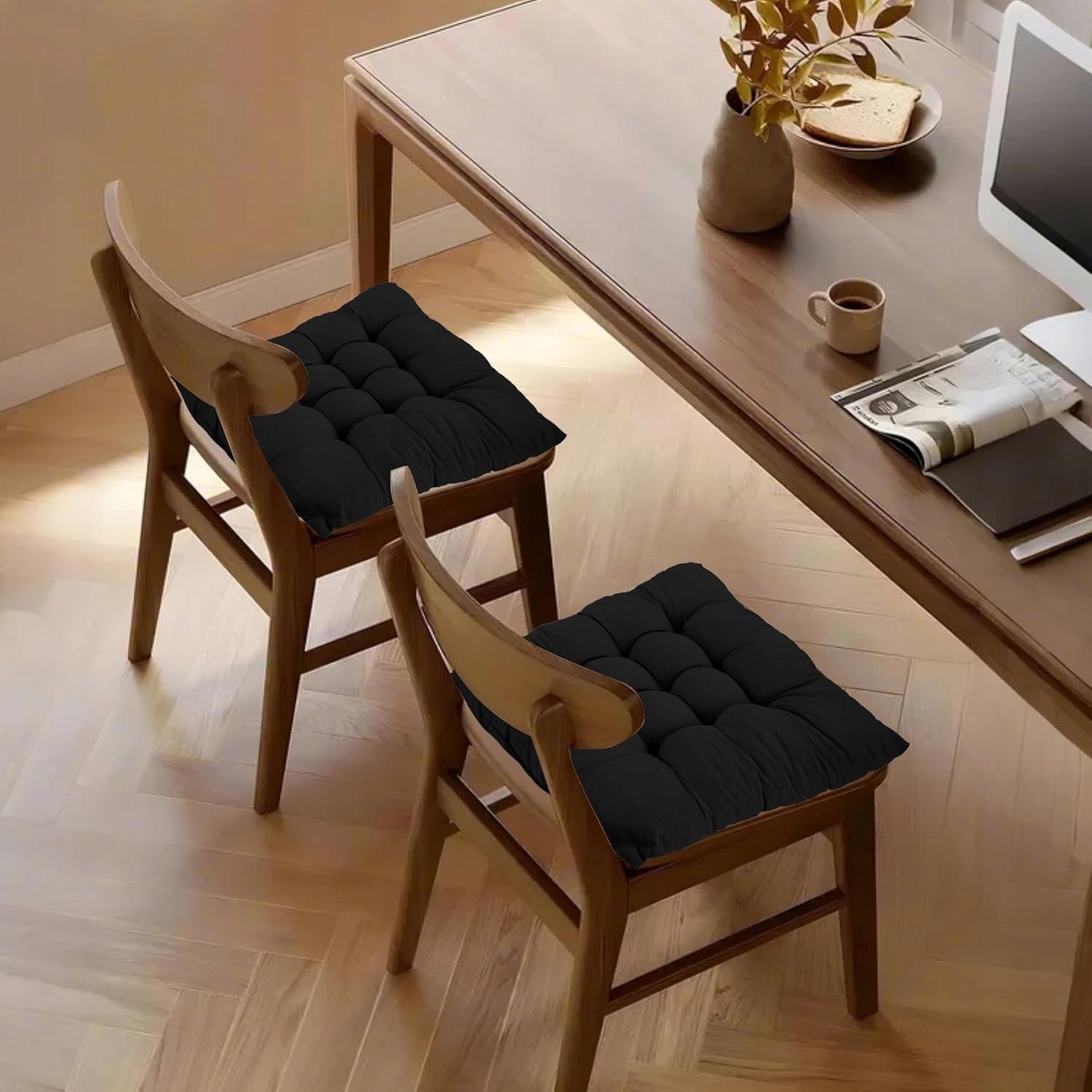 Pikowana Poduszka Ogrodowa Na Fotel Krzesło 40 X 40 cm Wiązana Z Troczkami