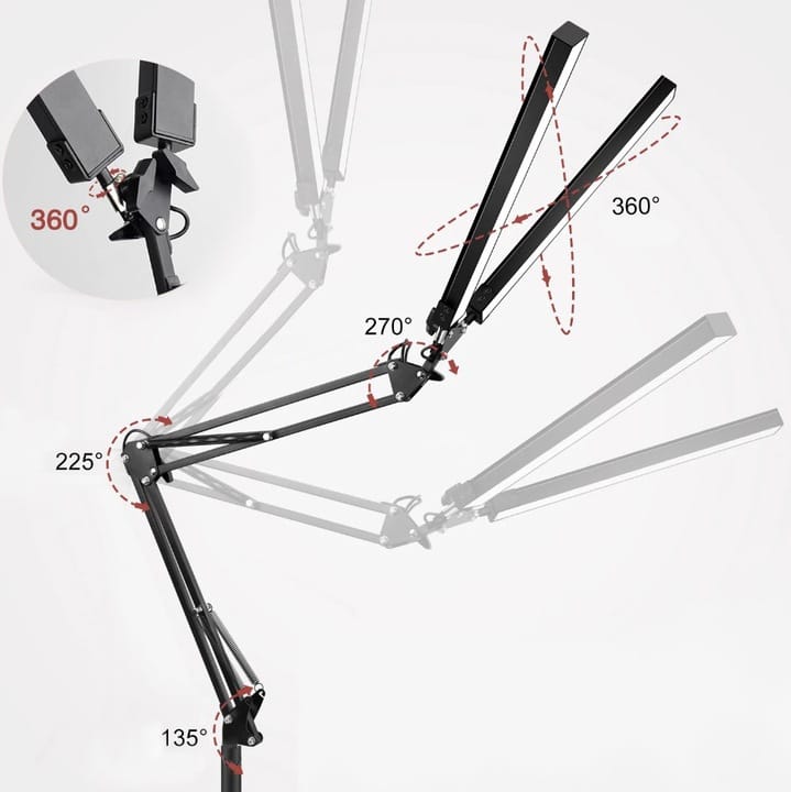 Lampka Na Biurko Led Biurkowa Podwójna Lampa Kreślarska Nocna Regulacja