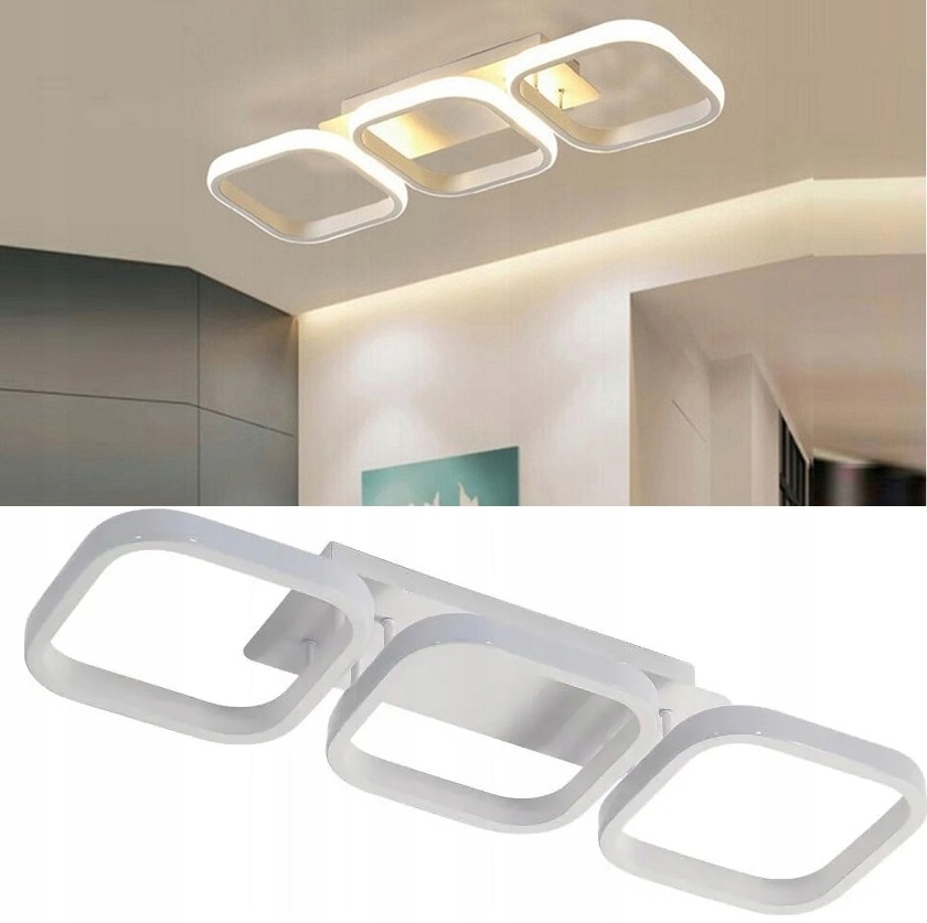 Nowoczesna Lampa Sufitowa Natynkowa Led Żyrandol Ring 33w Plafon Neutralna