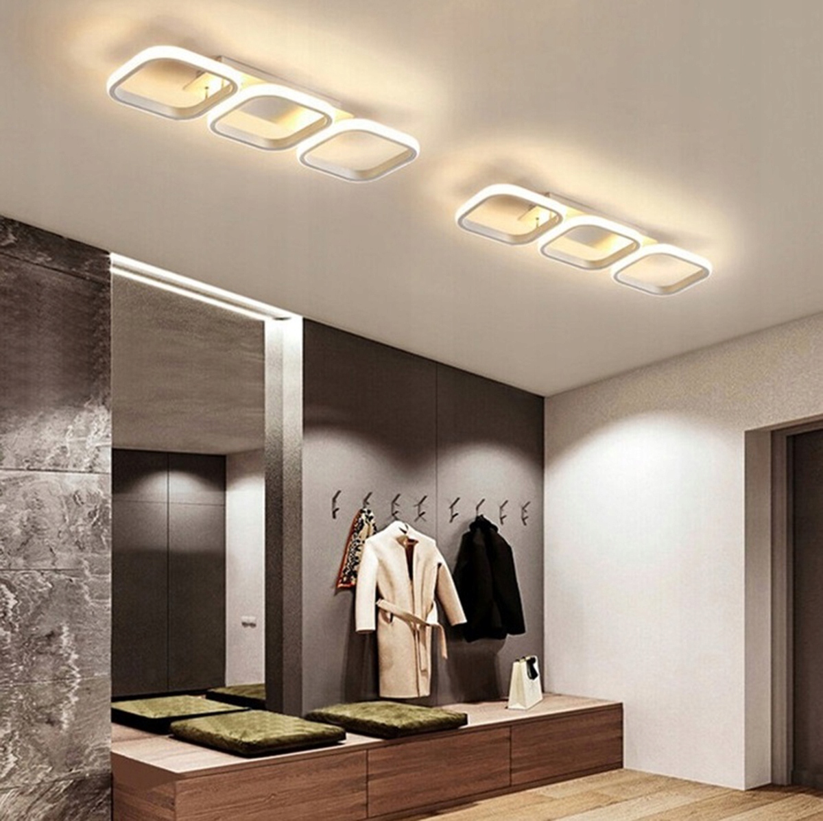 Nowoczesna Lampa Sufitowa Natynkowa Led Żyrandol Ring 33w Plafon Neutralna