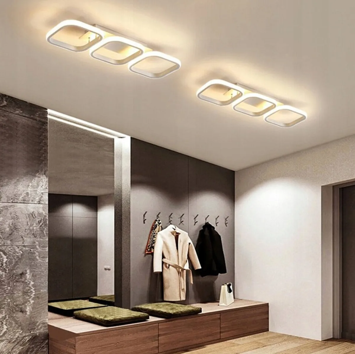 Nowoczesna Lampa Sufitowa Natynkowa Led Żyrandol Ring 33W Plafon Neutralna