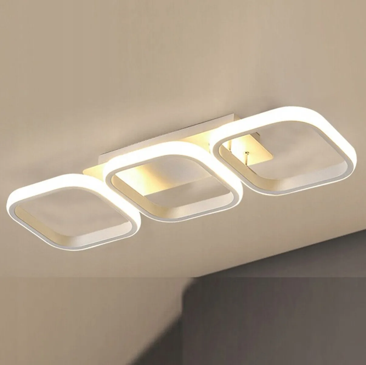 Nowoczesna Lampa Sufitowa Natynkowa Led Żyrandol Ring 33W Plafon Neutralna