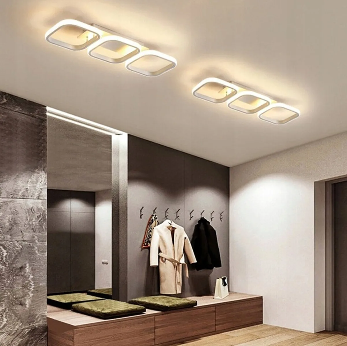 Nowoczesna Lampa Sufitowa Natynkowa Led Żyrandol Ring 33W Plafon Neutralna