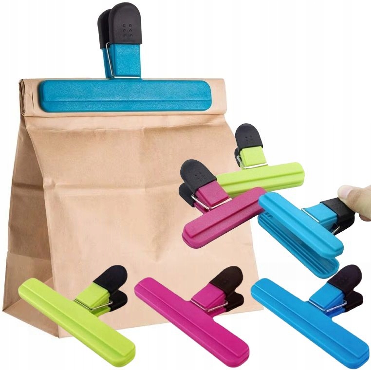 6x Klips Zapinki Do Zamykania Opakowań Woreczków Torebek Żywności Przypraw