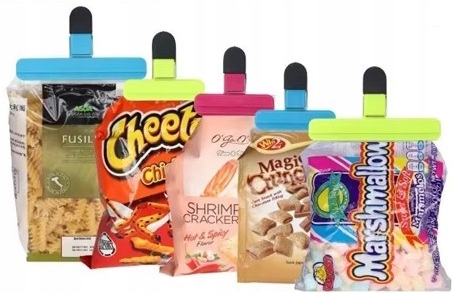 6x Klips Zapinki Do Zamykania Opakowań Woreczków Torebek Żywności Przypraw