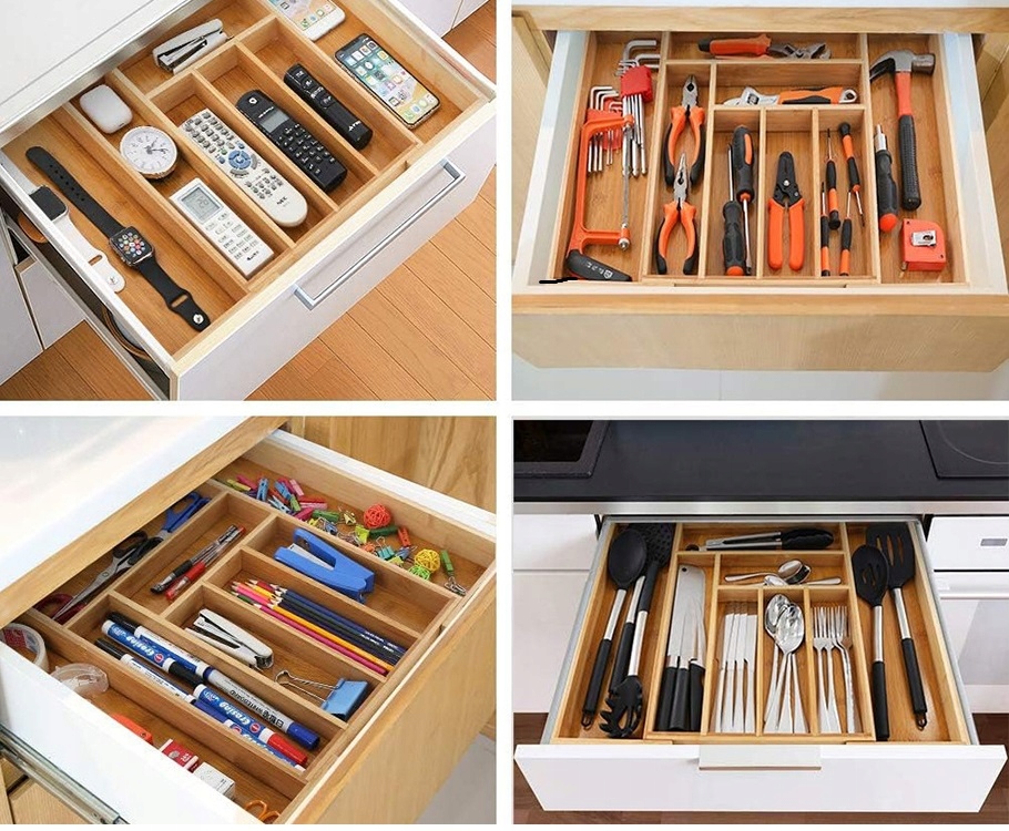 Organizer Wkład Do Szuflady Kuchennej 50 Pojemnik Na Sztućce Rozsuwany Xxl