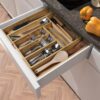Organizer Wkład Do Szuflady Kuchennej 50 Pojemnik Na Sztućce Rozsuwany Xxl