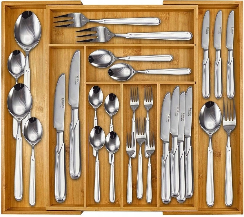 Organizer Wkład Do Szuflady Kuchennej 50 Pojemnik Na Sztućce Rozsuwany Xxl