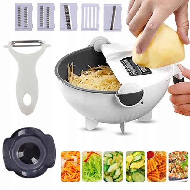 Krajalnica Szatkownica Do Warzyw Z Miską Tarka Cedzak Misa Wielofunkcyjna