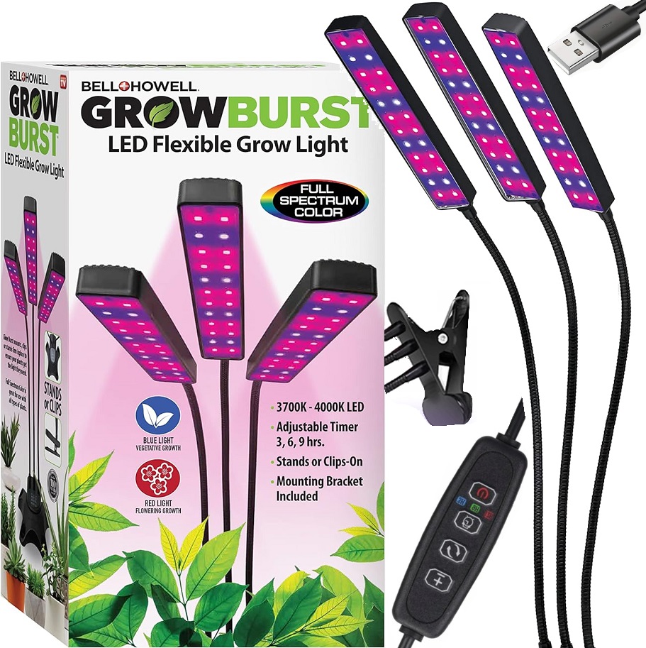 3x Lampa Led Do Uprawy Wzrostu Roślin 3 Panele Rodzaje Światła Duża Timer