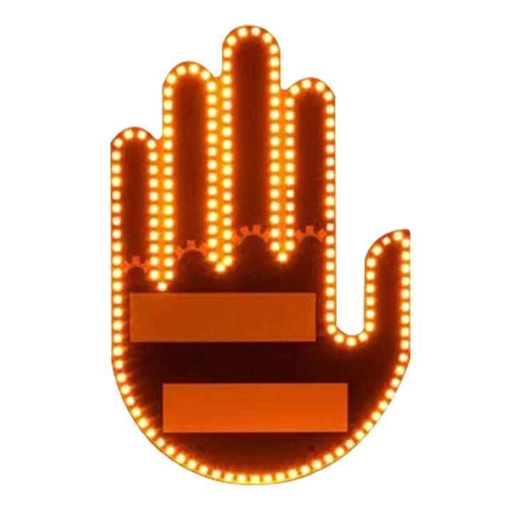 Sygnalizator Gestów Ręka Led Na Tylną Szybę Auta Środkowy Palec Kciuk Pilot