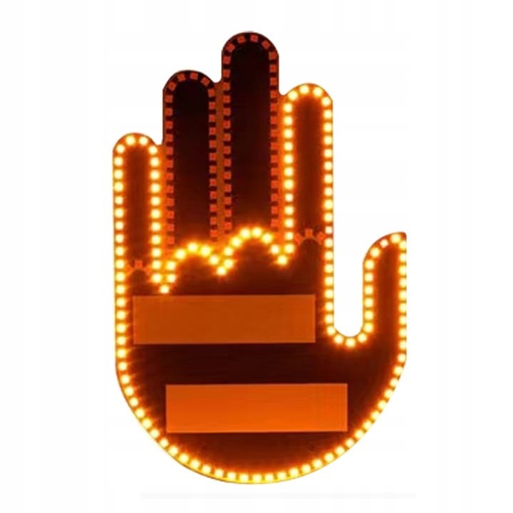 Sygnalizator Gestów Ręka Led Na Tylną Szybę Auta Środkowy Palec Kciuk Pilot