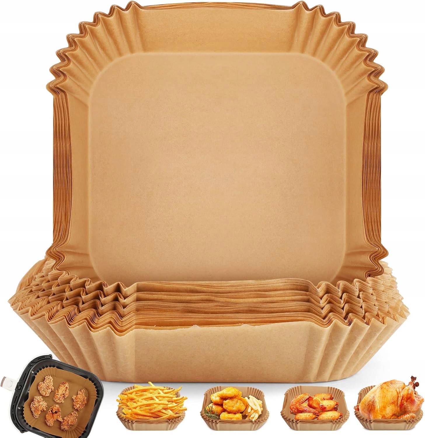 Wkład Papierowy Do Frytkownicy Beztłuszczowej 150 Szt. Wkłady Do Airfryer