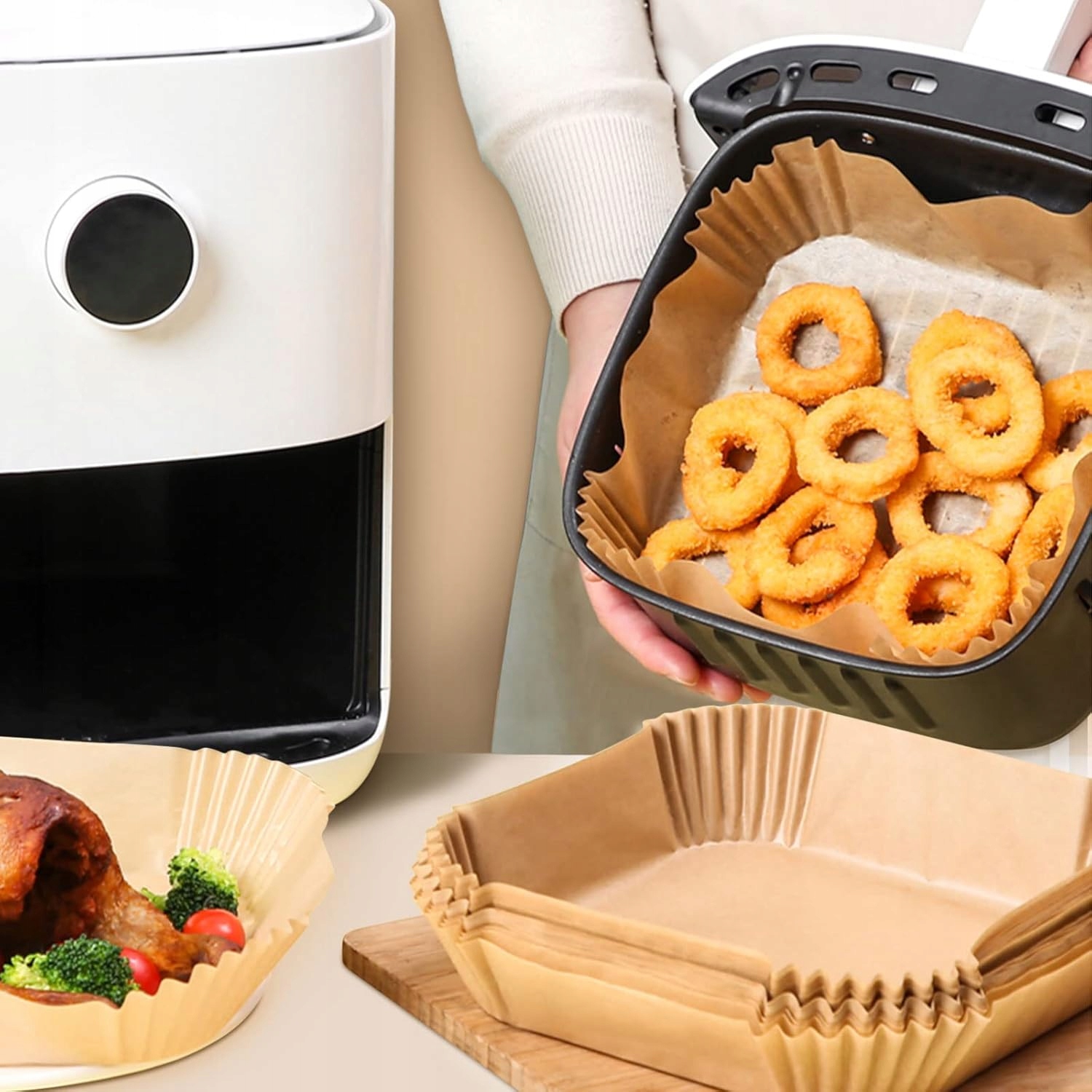 Wkład Papierowy Do Frytkownicy Beztłuszczowej 150 Szt. Wkłady Do Airfryer