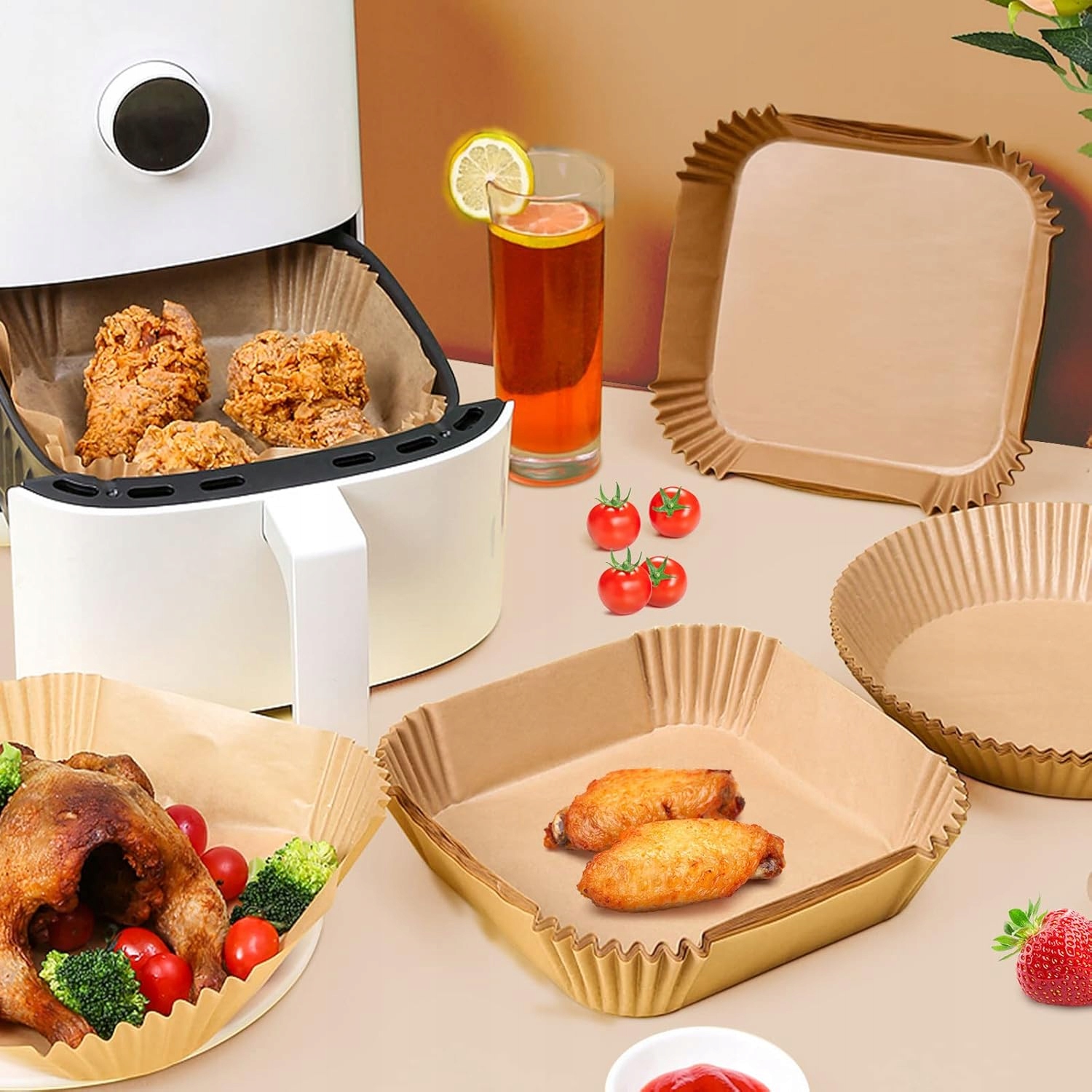 Wkład Papierowy Do Frytkownicy Beztłuszczowej 150 Szt. Wkłady Do Airfryer