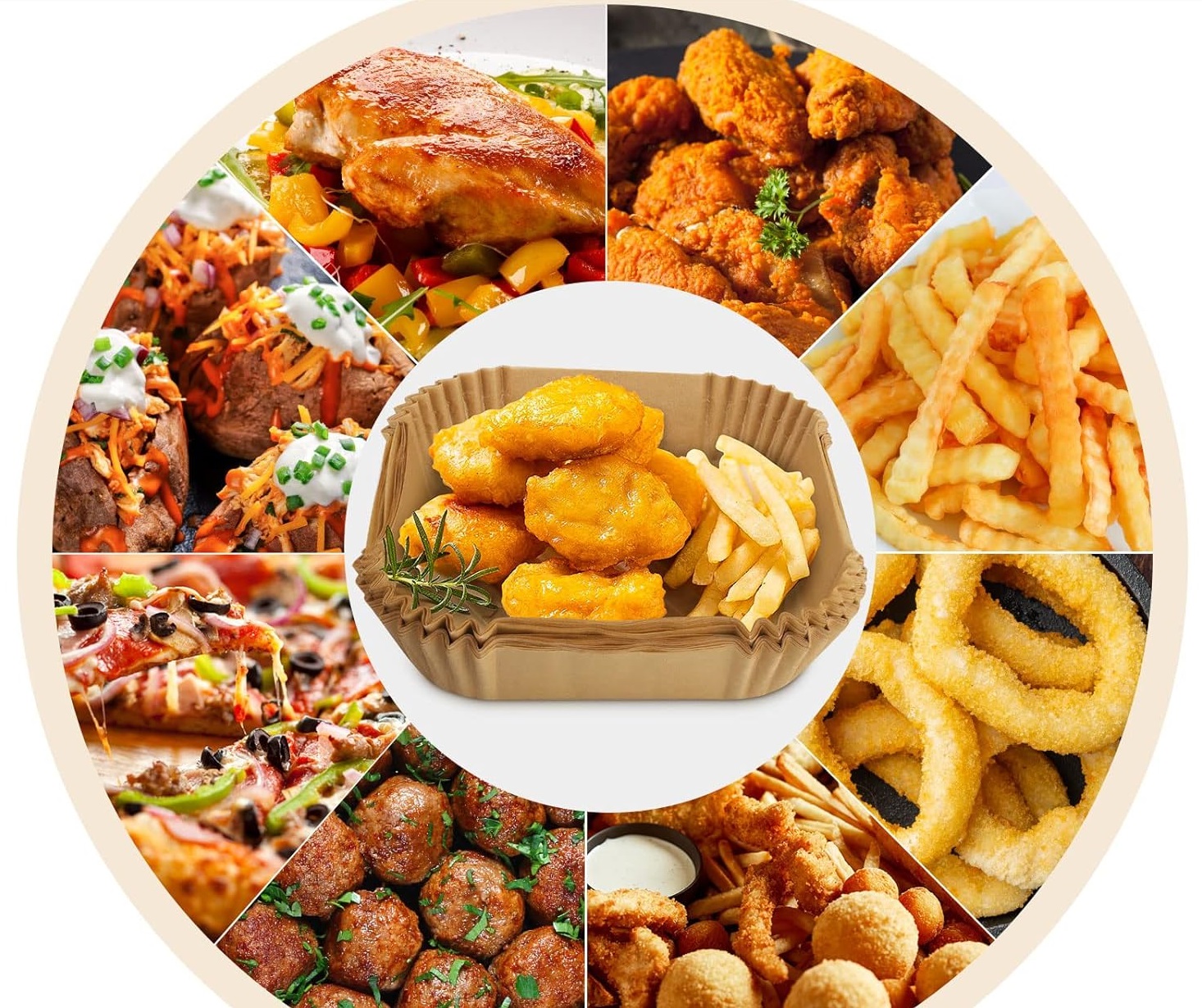 Wkład Papierowy Do Frytkownicy Beztłuszczowej 150 Szt. Wkłady Do Airfryer