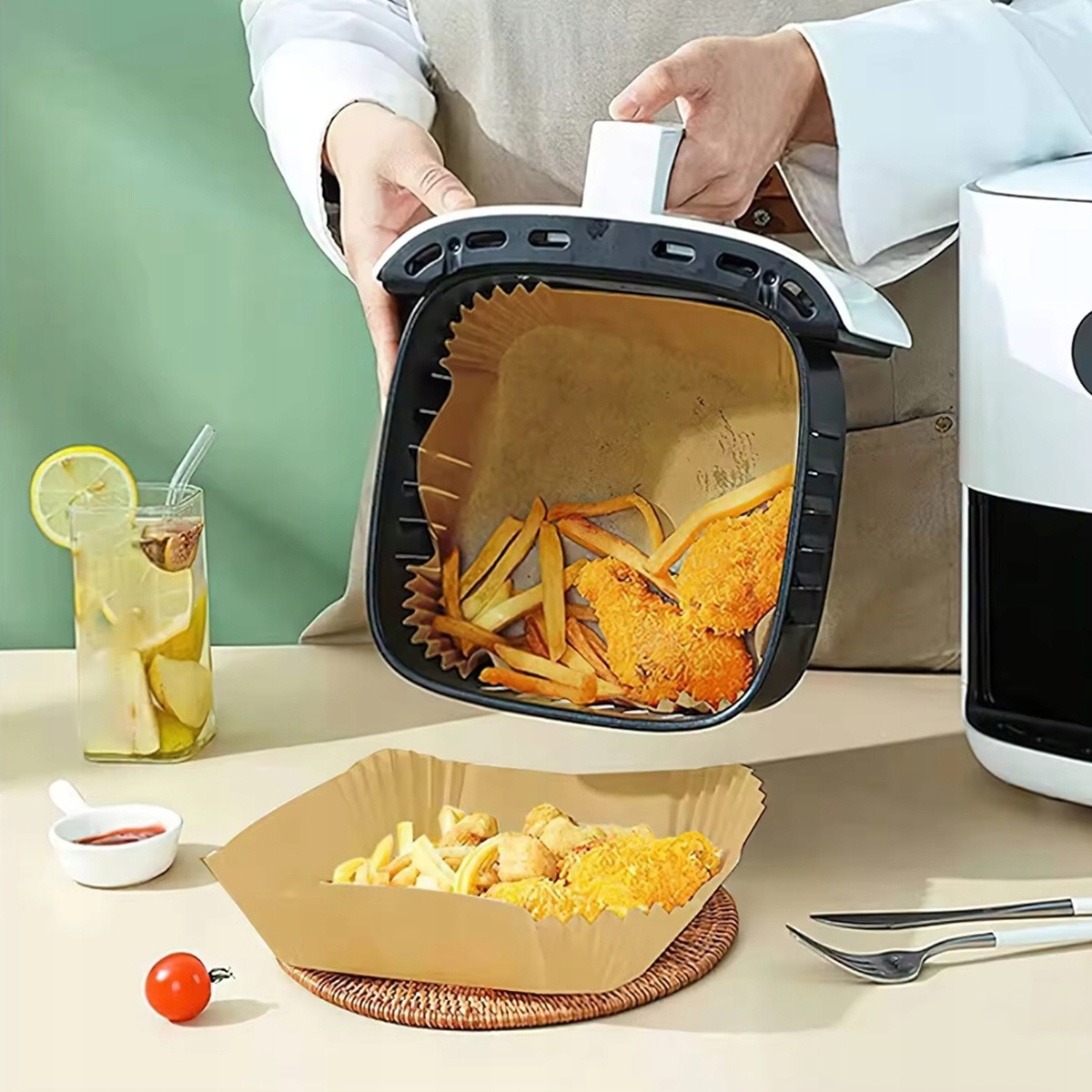 Wkład Papierowy Do Frytkownicy Beztłuszczowej 150 Szt. Wkłady Do Airfryer
