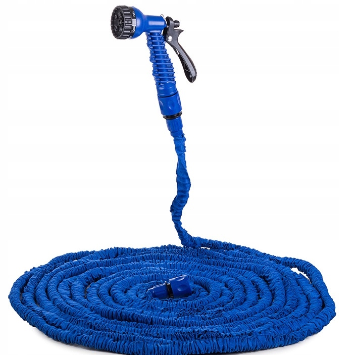 Wąż Ogrodowy 45m Rozciągliwy Elastyczny Pistolet Zraszacz+ Złączki = Zestaw