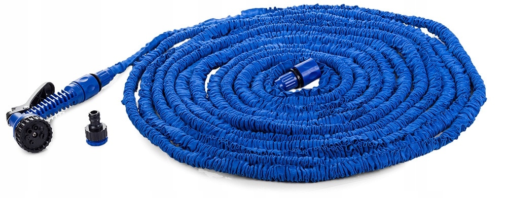 Wąż Ogrodowy 45m Rozciągliwy Elastyczny Pistolet Zraszacz+ Złączki = Zestaw