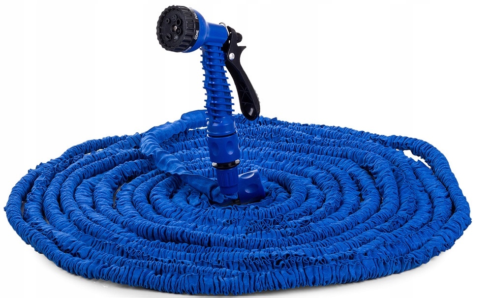 Wąż Ogrodowy 45m Rozciągliwy Elastyczny Pistolet Zraszacz+ Złączki = Zestaw