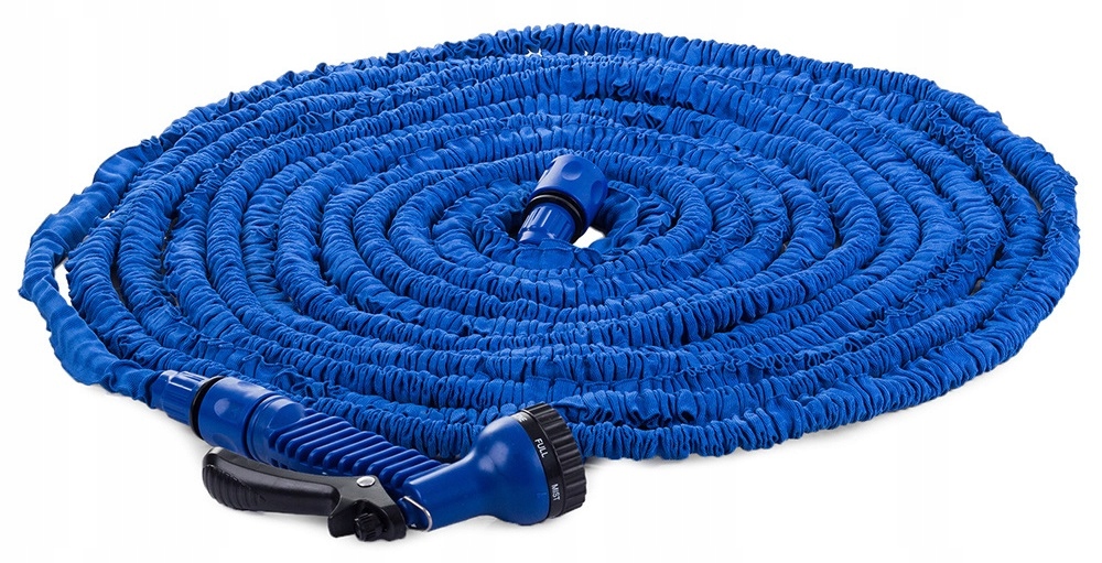 Wąż Ogrodowy 45m Rozciągliwy Elastyczny Pistolet Zraszacz+ Złączki = Zestaw