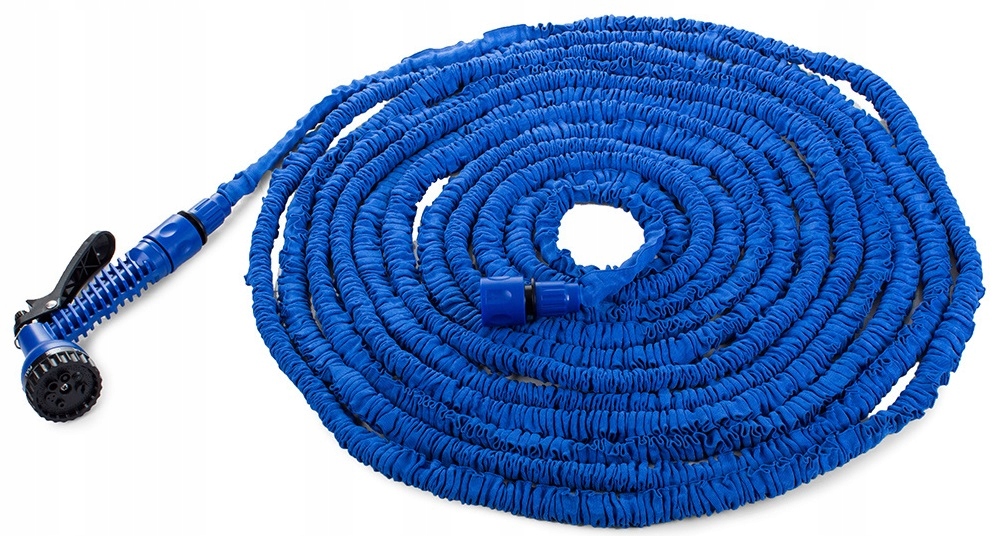 Wąż Ogrodowy 45m Rozciągliwy Elastyczny Pistolet Zraszacz+ Złączki = Zestaw