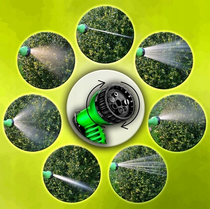 Wąż Ogrodowy 45m Rozciągliwy Elastyczny Pistolet Zraszacz+ Złączki = Zestaw