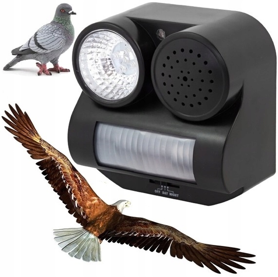 Dźwiękowy Odstraszacz Ptaków Gołębi Pułapka Na Ptaki Gołębie Wróble Czujnik